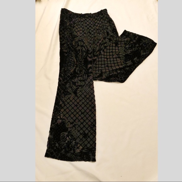 BALMAIN x H&M Black Burnout Silk Pants Trousers, Sz 4 - Picture 4 of 8